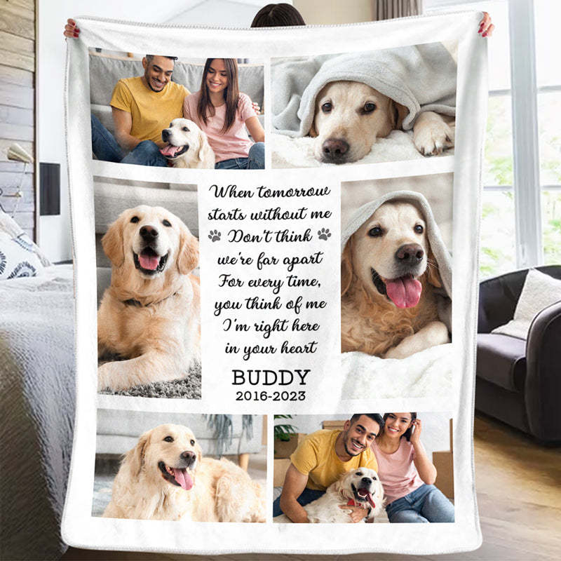 Custom Photo I'm Right Here In Your Heart - Memorial Personalized Custom Blanket
