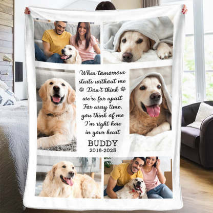 Custom Photo I'm Right Here In Your Heart - Memorial Personalized Custom Blanket