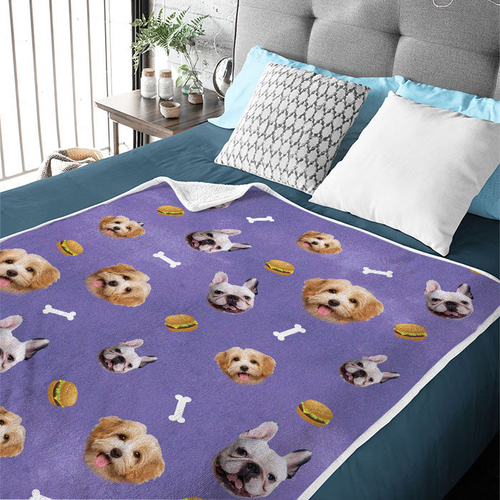 Lovely Pets And Fruit Icons - Personalized Custom Blanket