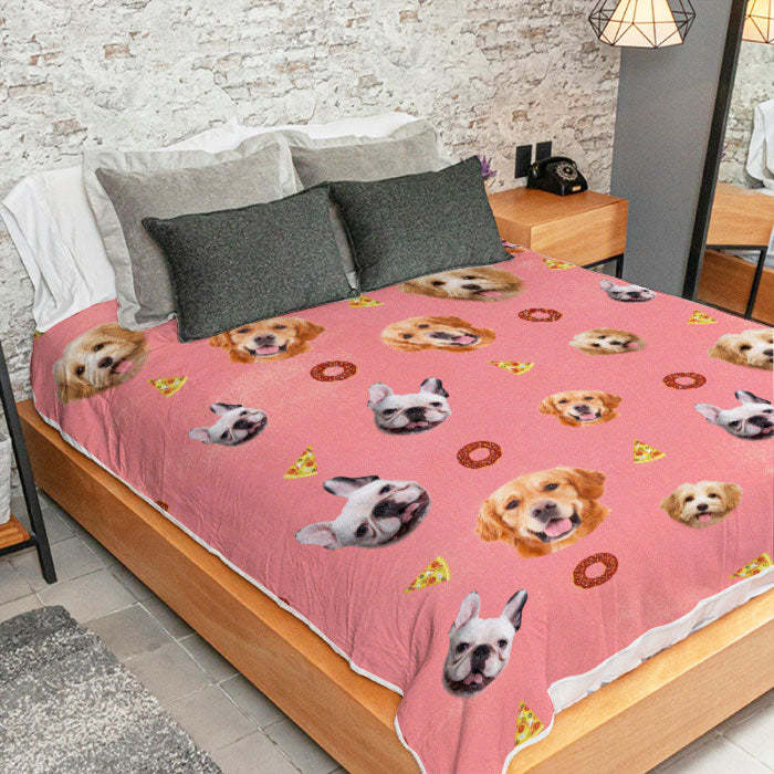 Lovely Pets And Fruit Icons - Personalized Custom Blanket