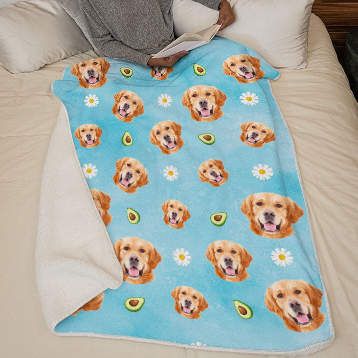Lovely Pets And Fruit Icons - Personalized Custom Blanket