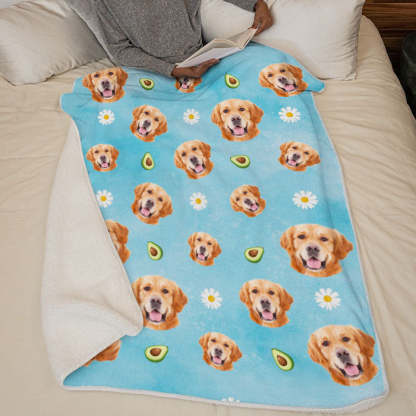 Lovely Pets And Fruit Icons - Personalized Custom Blanket