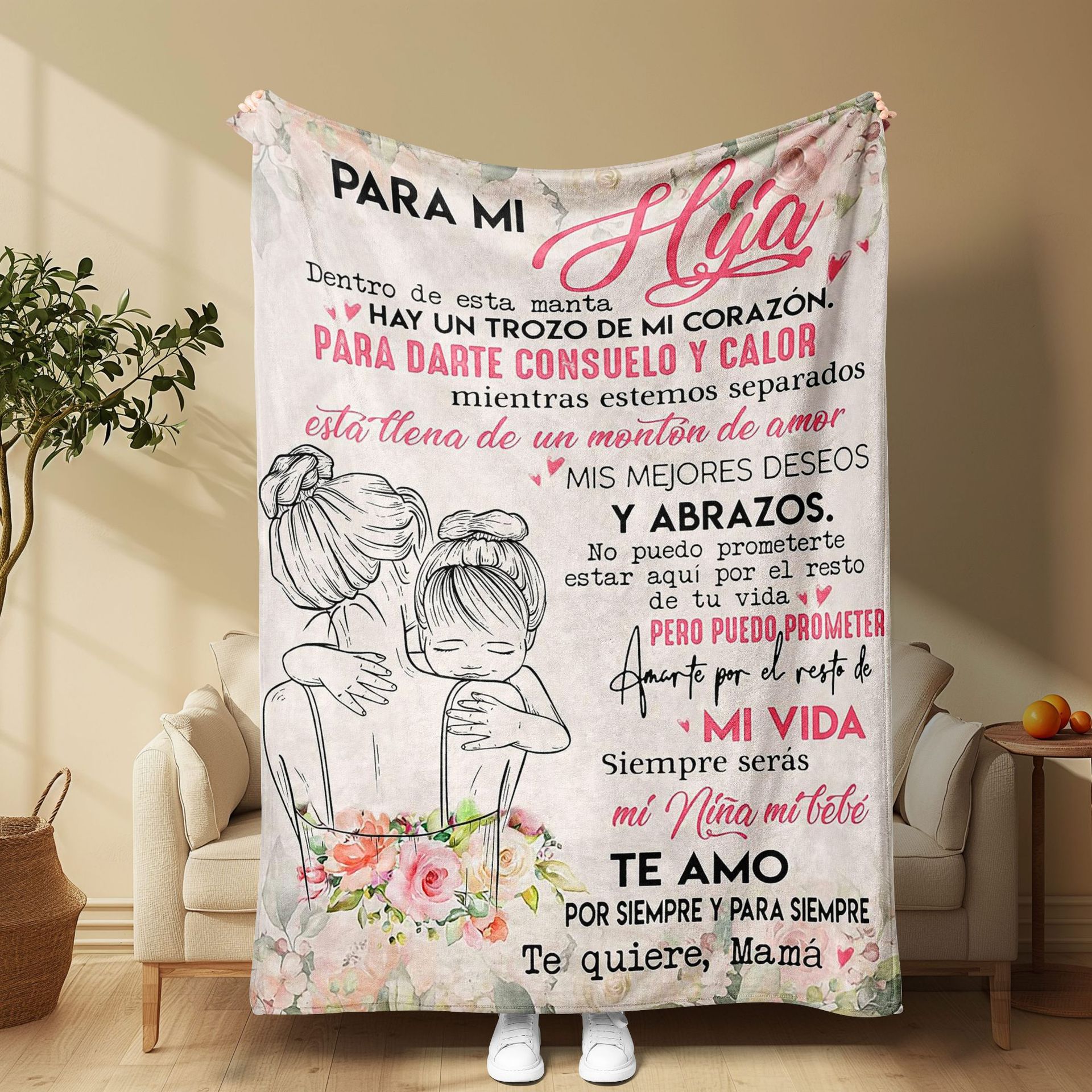 Room Decor Modern Style Letter Print Soft Flannel Blanket 