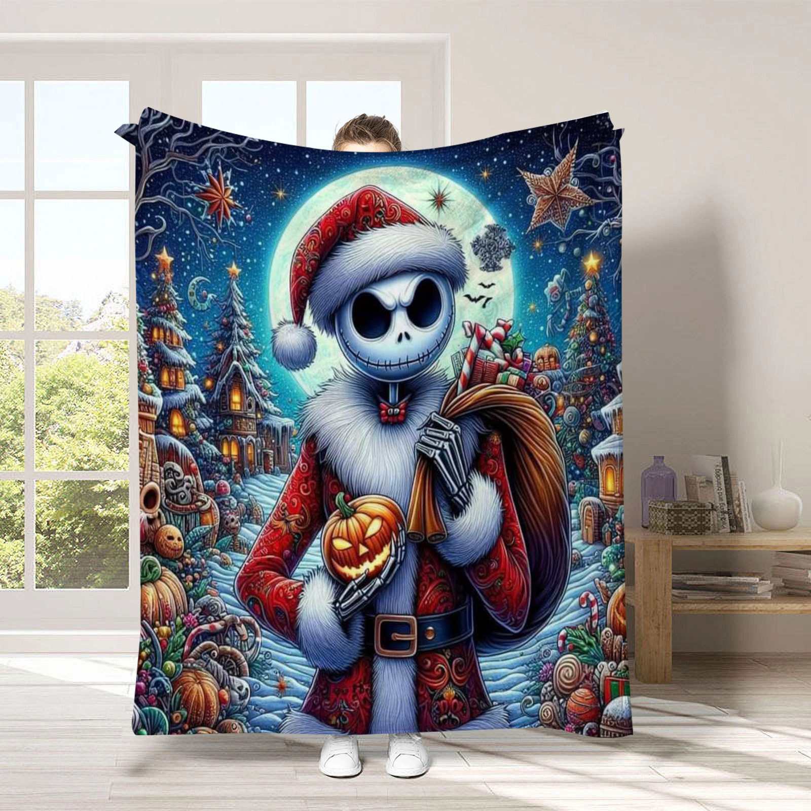 Christmas Skeleton Jack Cozy Warm Blanket