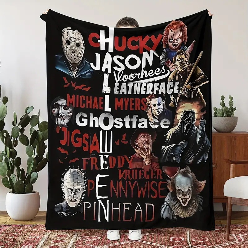 Halloween Movie Night Cozy Blanket