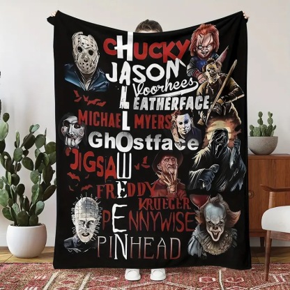 Halloween Movie Night Cozy Blanket