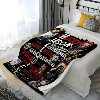 Halloween Movie Night Cozy Blanket