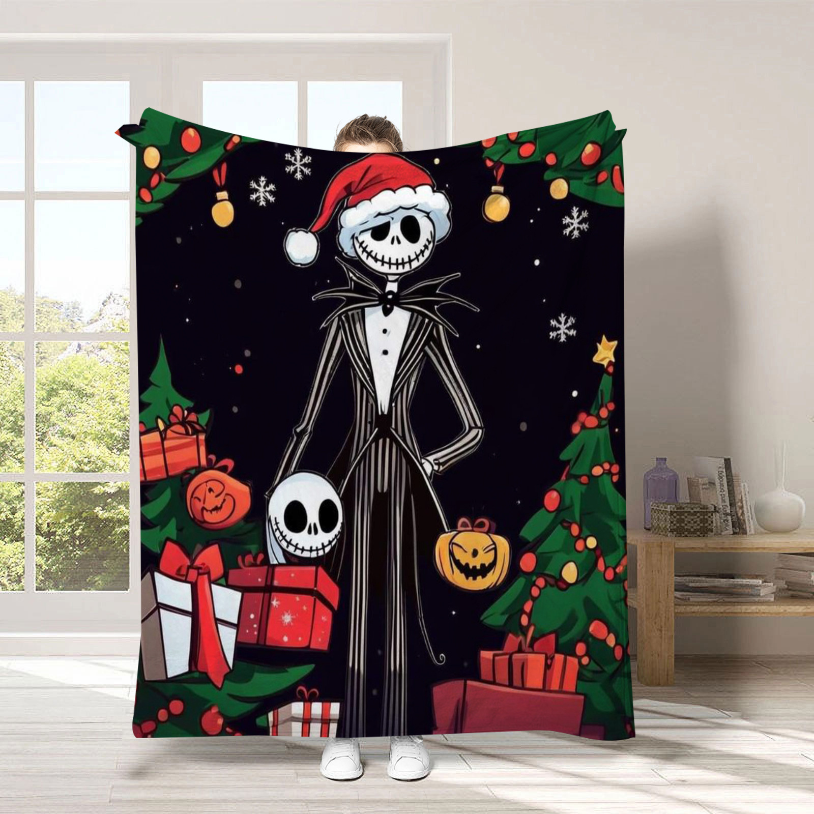 Jack Skellington Christmas Flannel Blanket