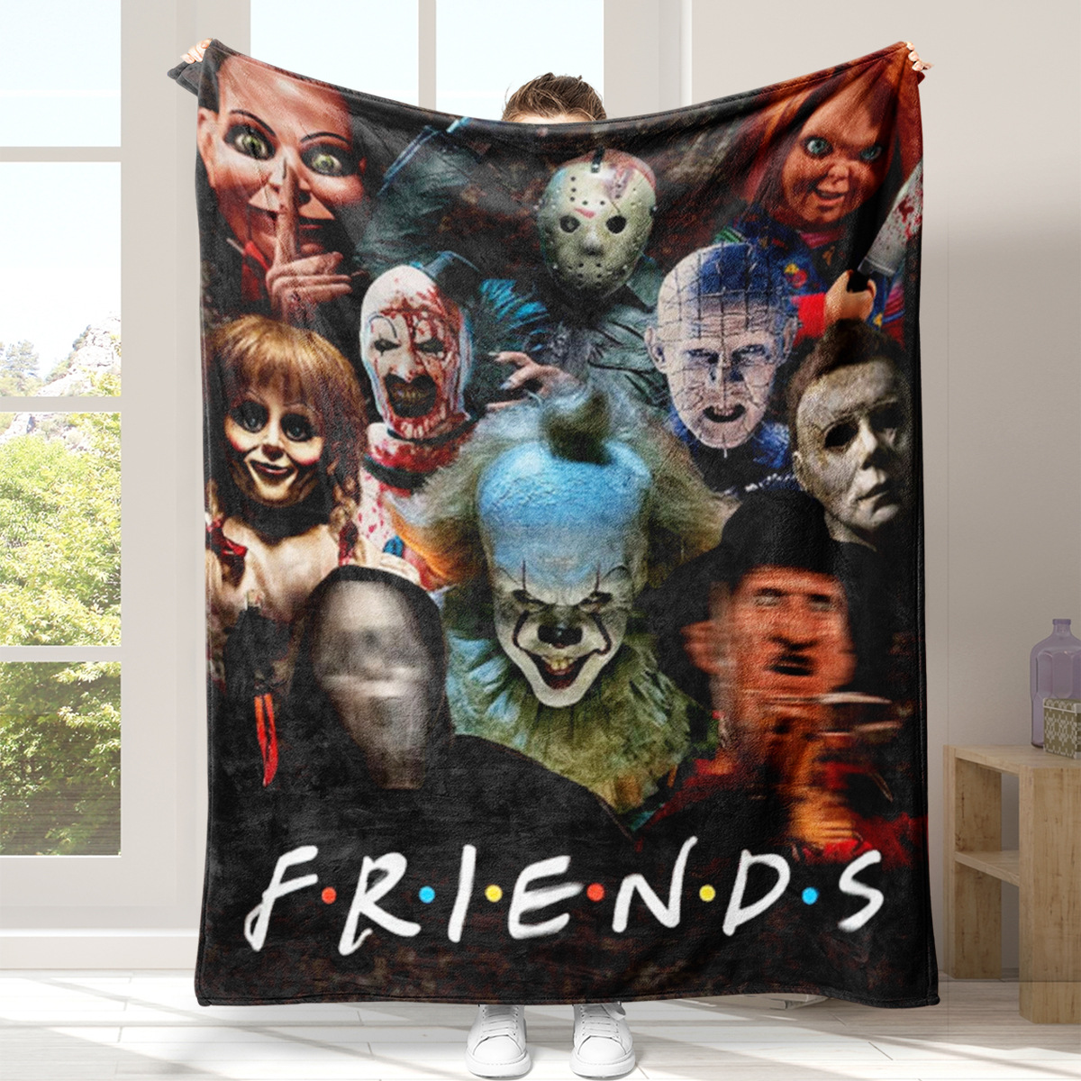 Scary Movie Halloween Fleece Throw Blanket