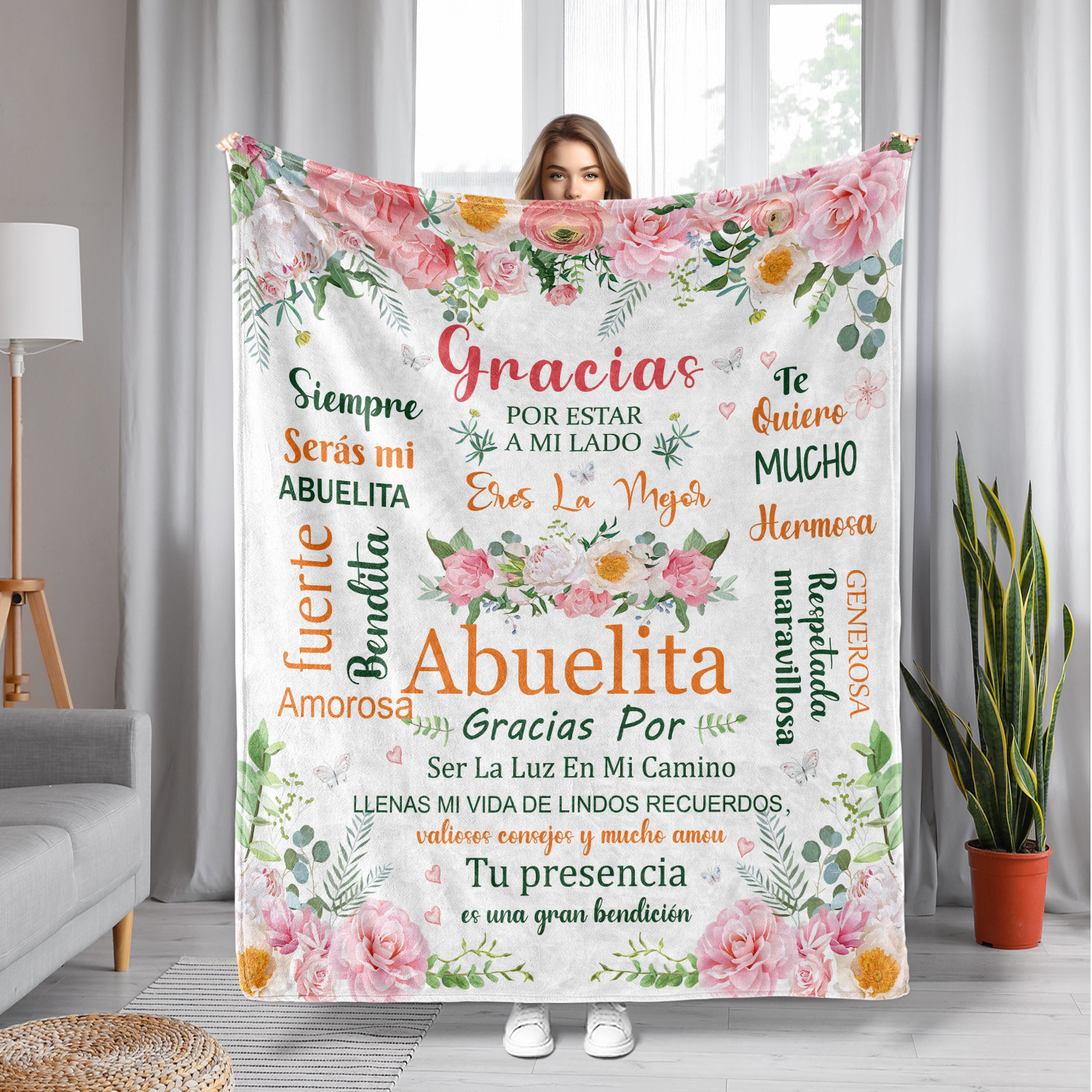 Room Decor Figure & Letter Graphic Soft Blanket