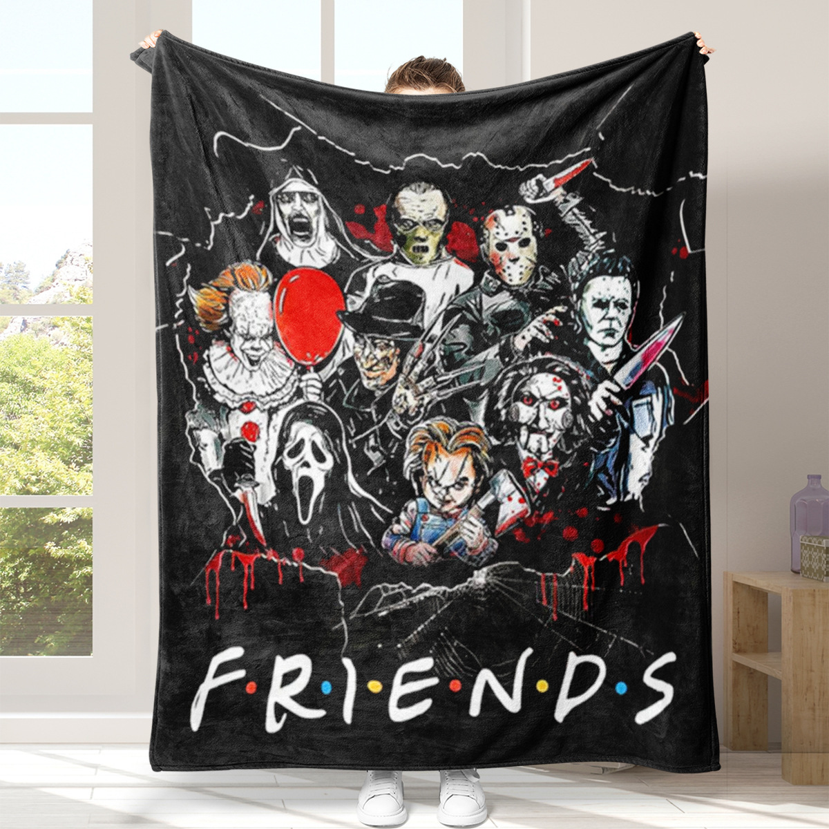 Classic Horror Movie Halloween Fleece Throw Blanket
