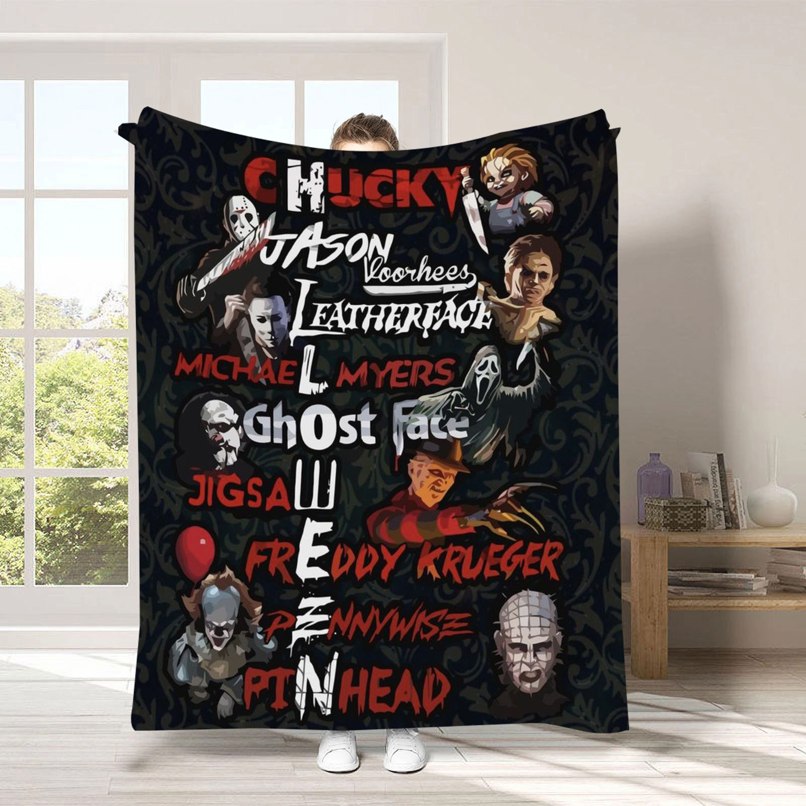 Halloween Movie Night Cozy Blanket
