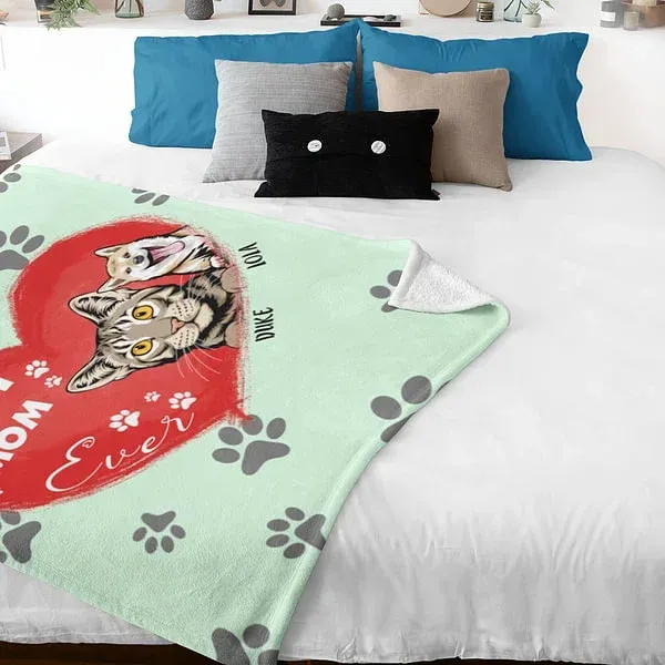 Personalized Best Cat Dog Dad Mom Soft Blanket
