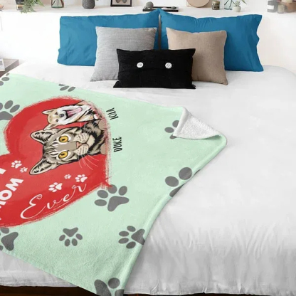 Personalized Best Cat Dog Dad Mom Soft Blanket