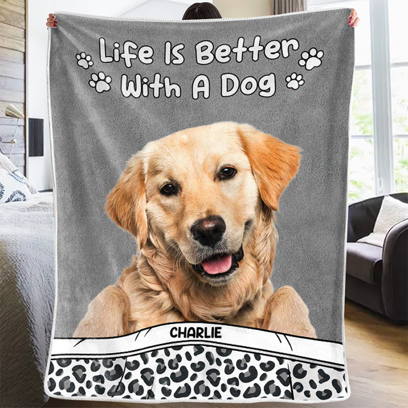 Custom Photo Life Is Better With Dogs & Cats Blankets