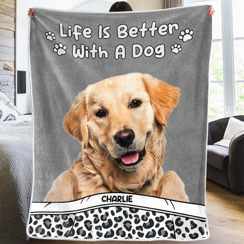 Custom Photo Life Is Better With Dogs & Cats Blankets