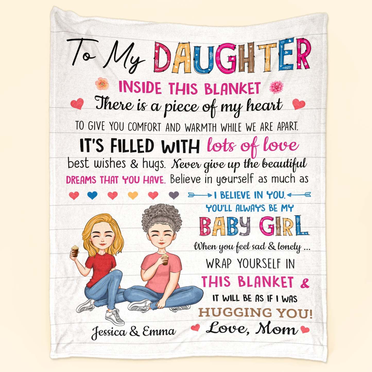 【核桃测试】To My Daughter Inside This Blanket - Personalized Blanket