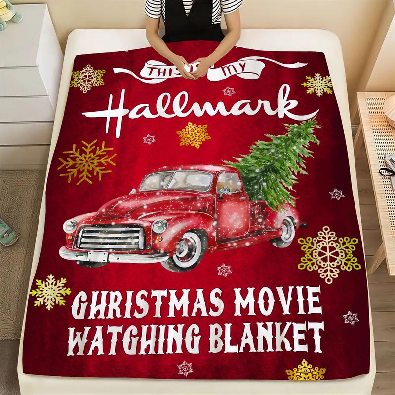 Christmas Car Cartoon Pattern Blanket