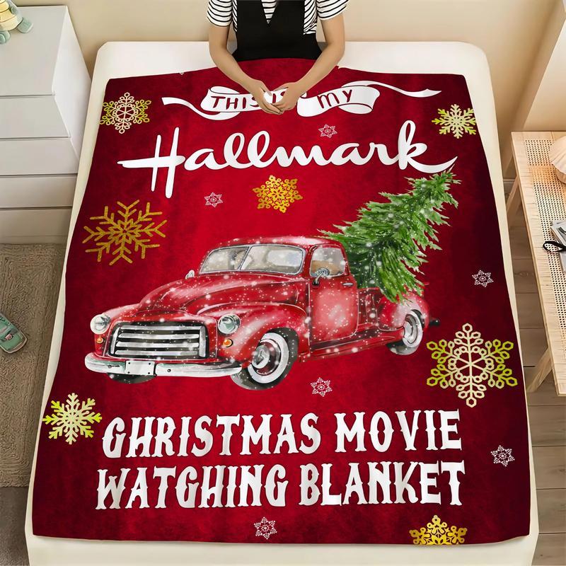 Christmas Car Cartoon Pattern Blanket