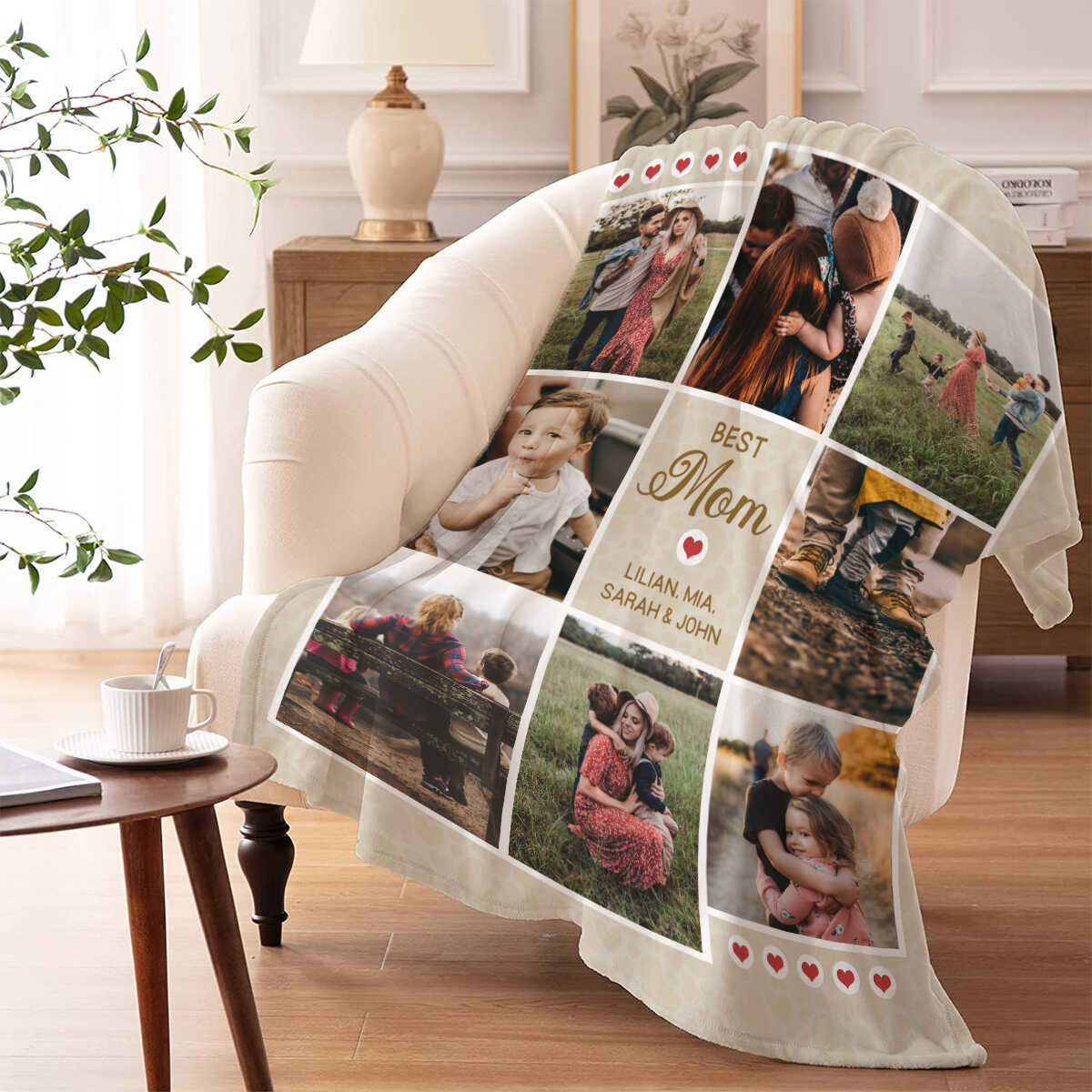 Best Mom Custom 8 Photos Blanket
