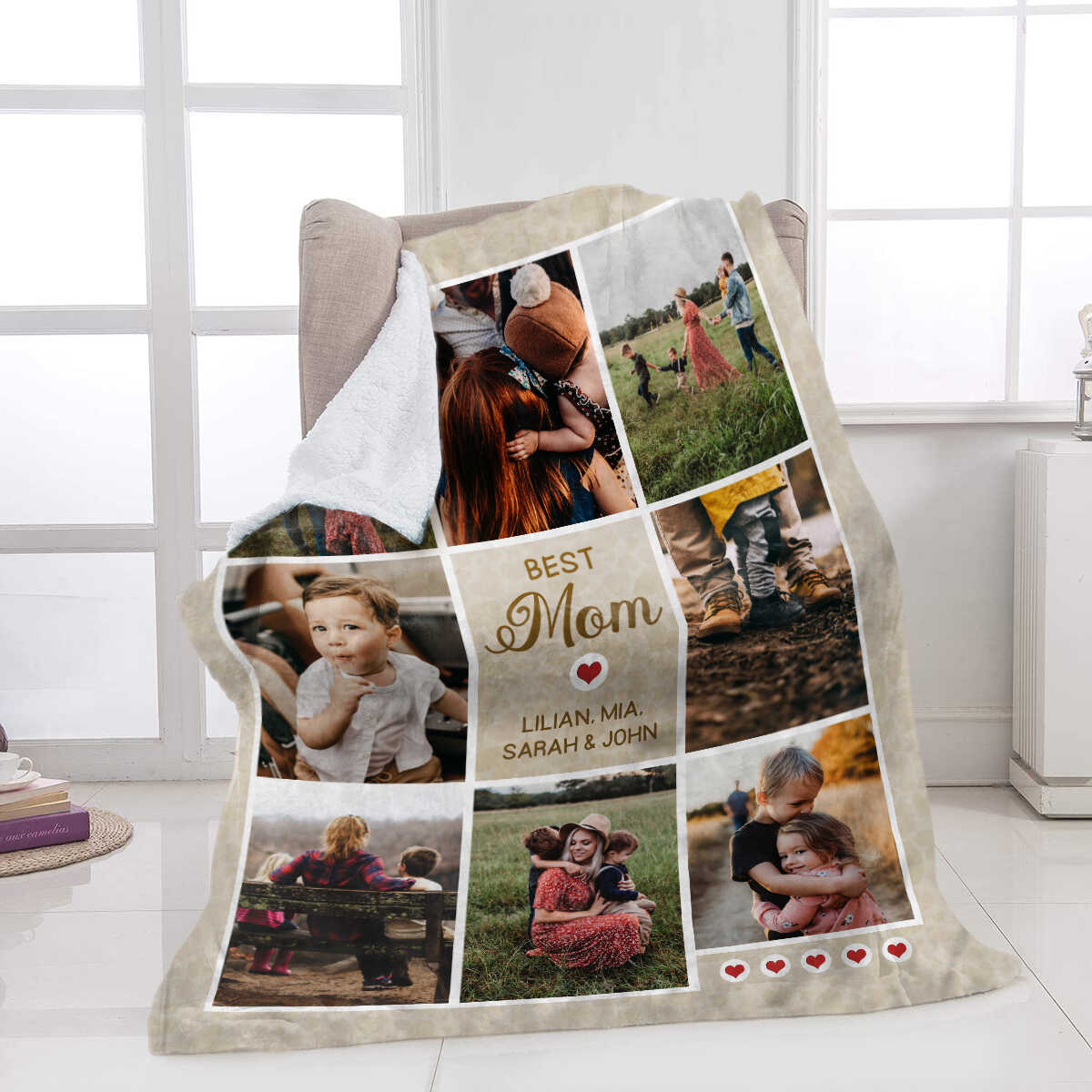 Best Mom Custom 8 Photos Blanket