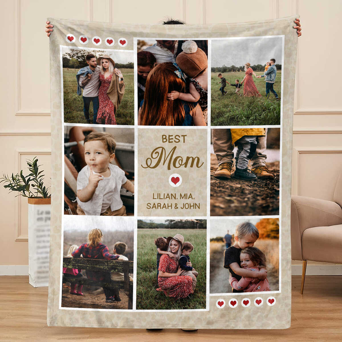 Best Mom Custom 8 Photos Blanket
