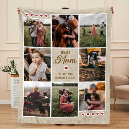 Best Mom Custom 8 Photos Blanket