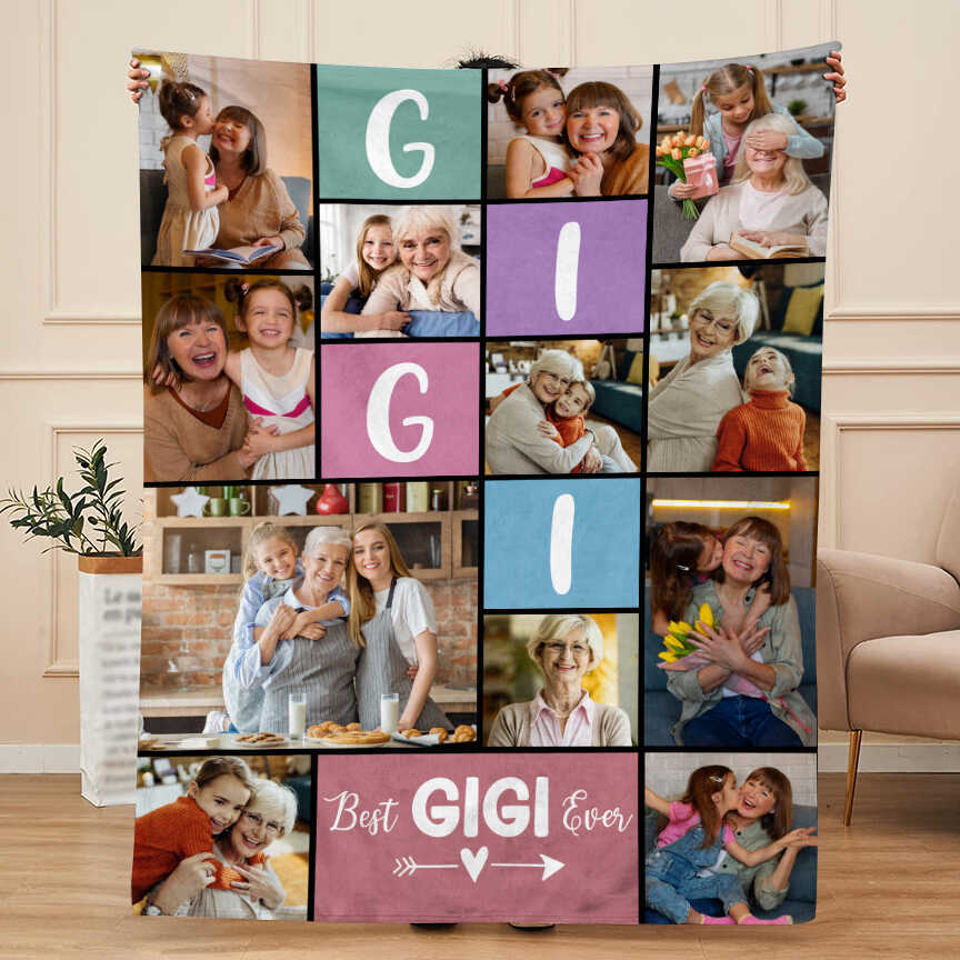Custom 12 photos Best Gigi Ever Blanket
