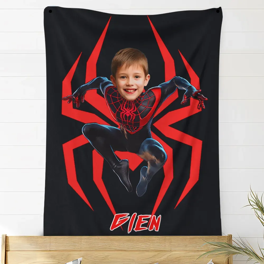 Custom Photo Spider Fleece Blanket