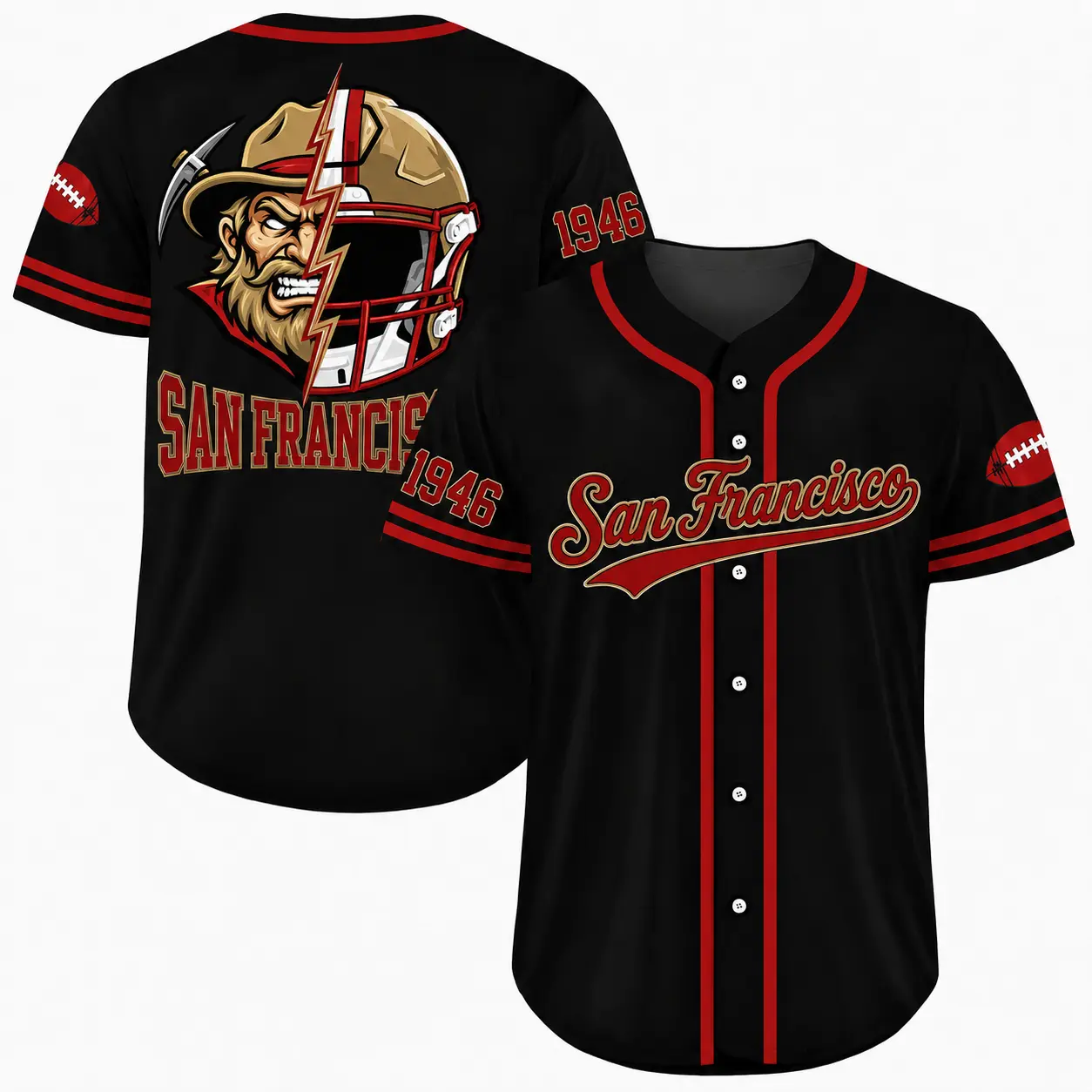 Custom Football Team Baseball Jersey