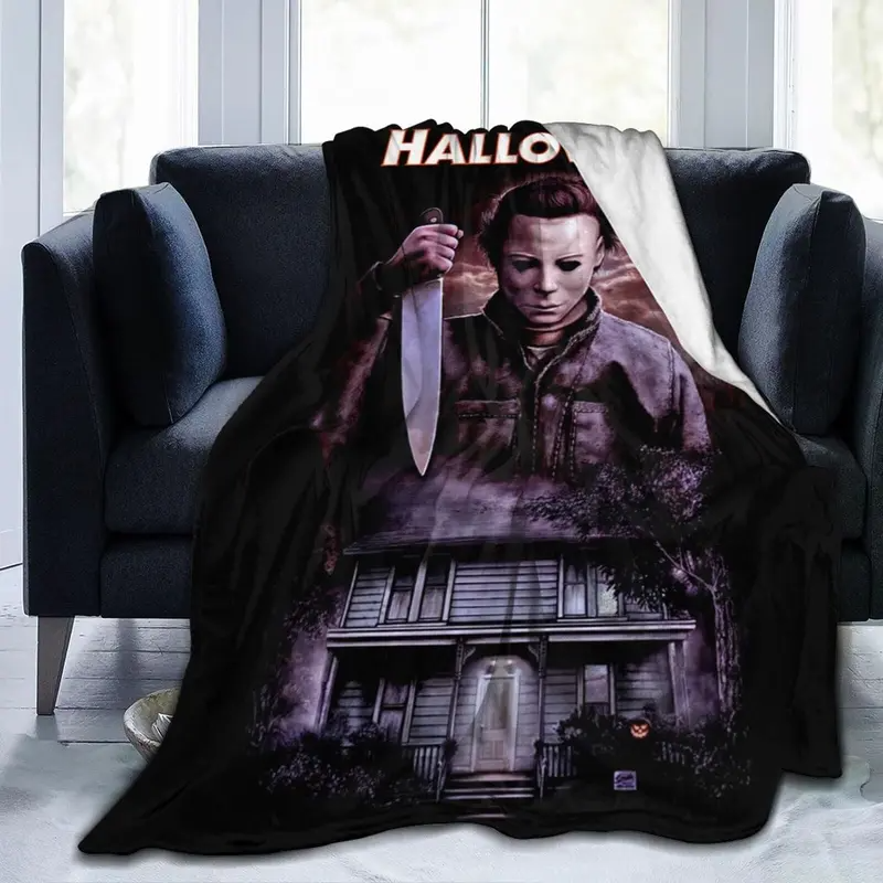 Halloween Horror Movie Throw Blanket Ultra-Soft Micro Fleece Blanket, Soft Cozy Blankets for Bed Couch Bed Sofa Living Room Young Adults Men Women Boy Girl Gift