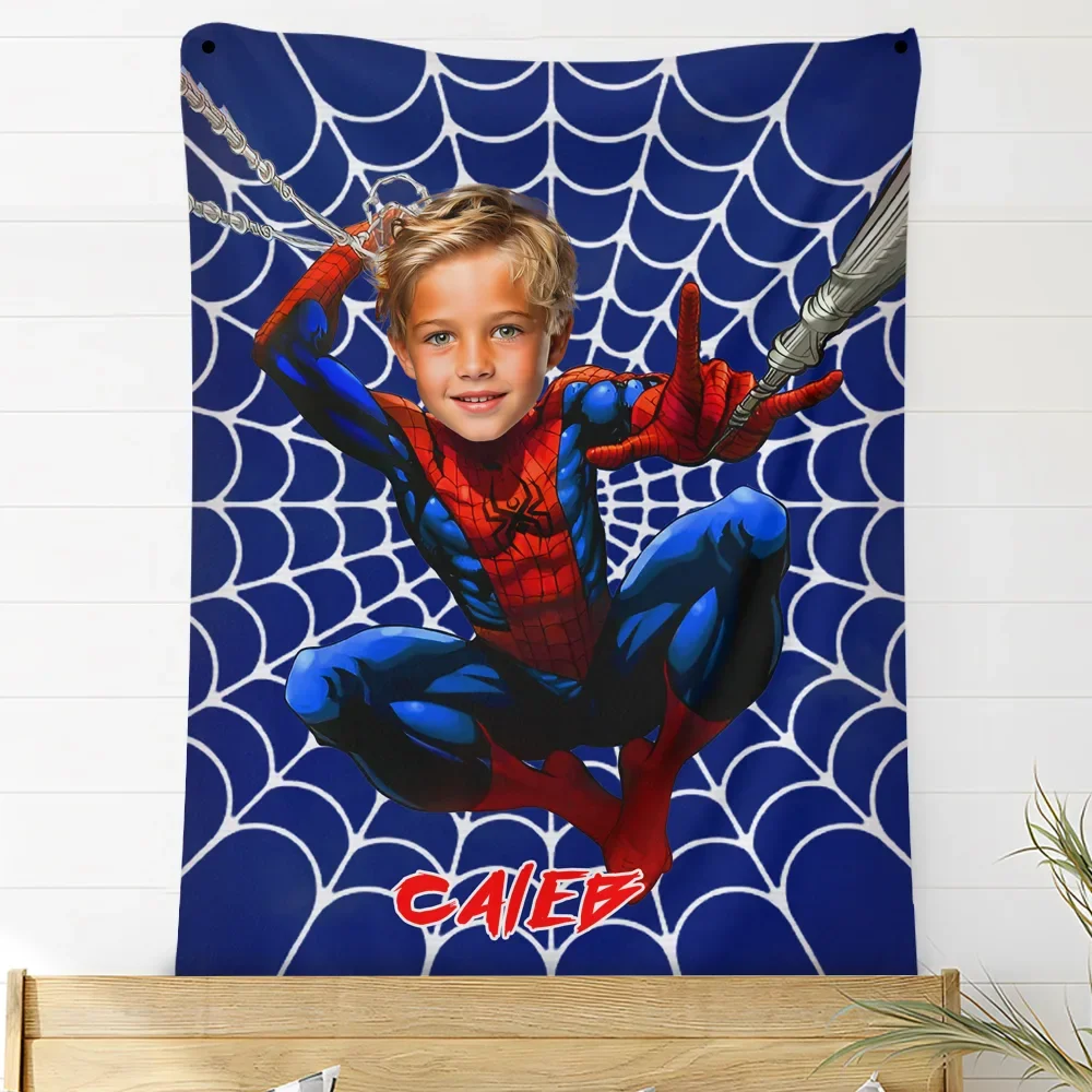 Custom Face Blanket with Name Superhero 