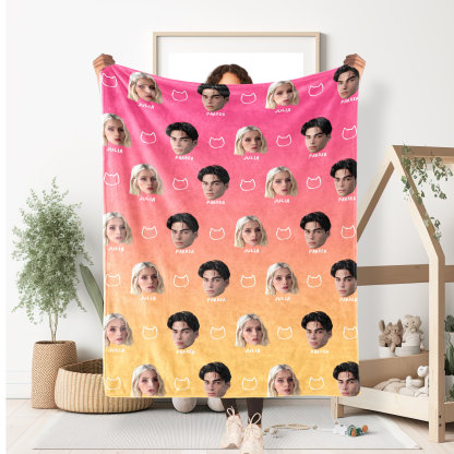 Personalized head portrait Photo Blanket