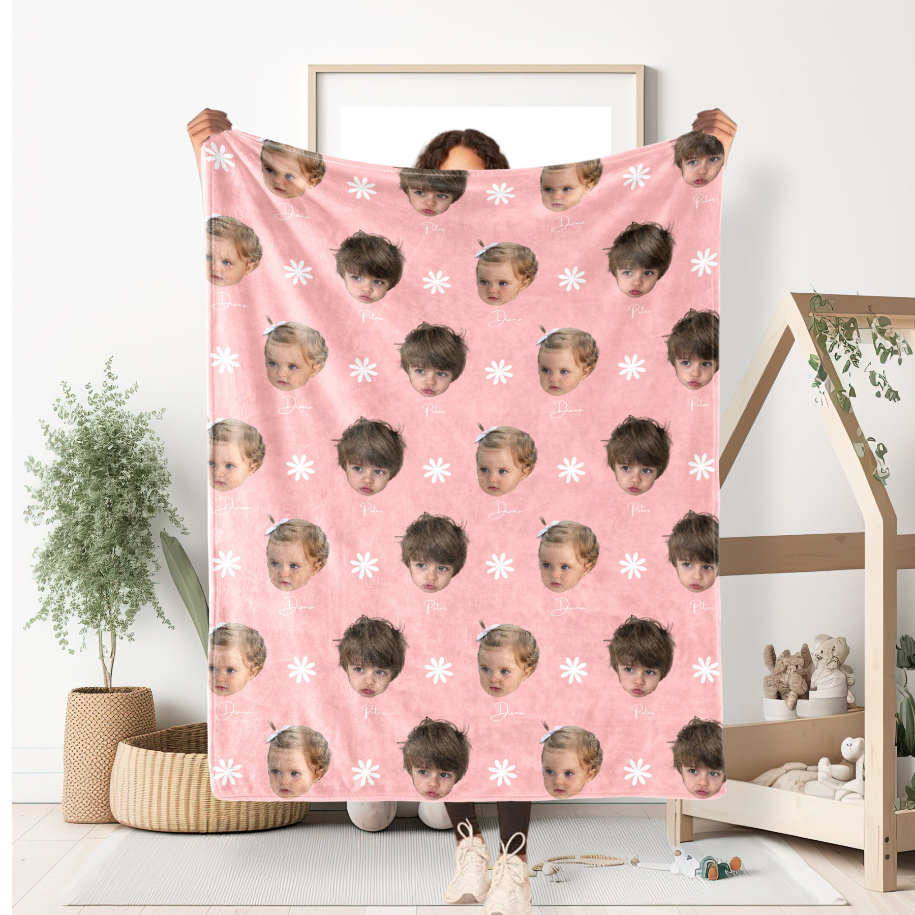 Personalized head portrait Photo Blanket