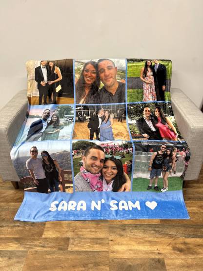 Personalized Photo Blanket, Photo Blanket with Text, Personalized Gift, Memorial Blanket, Anniversary Gift, Couples Gift