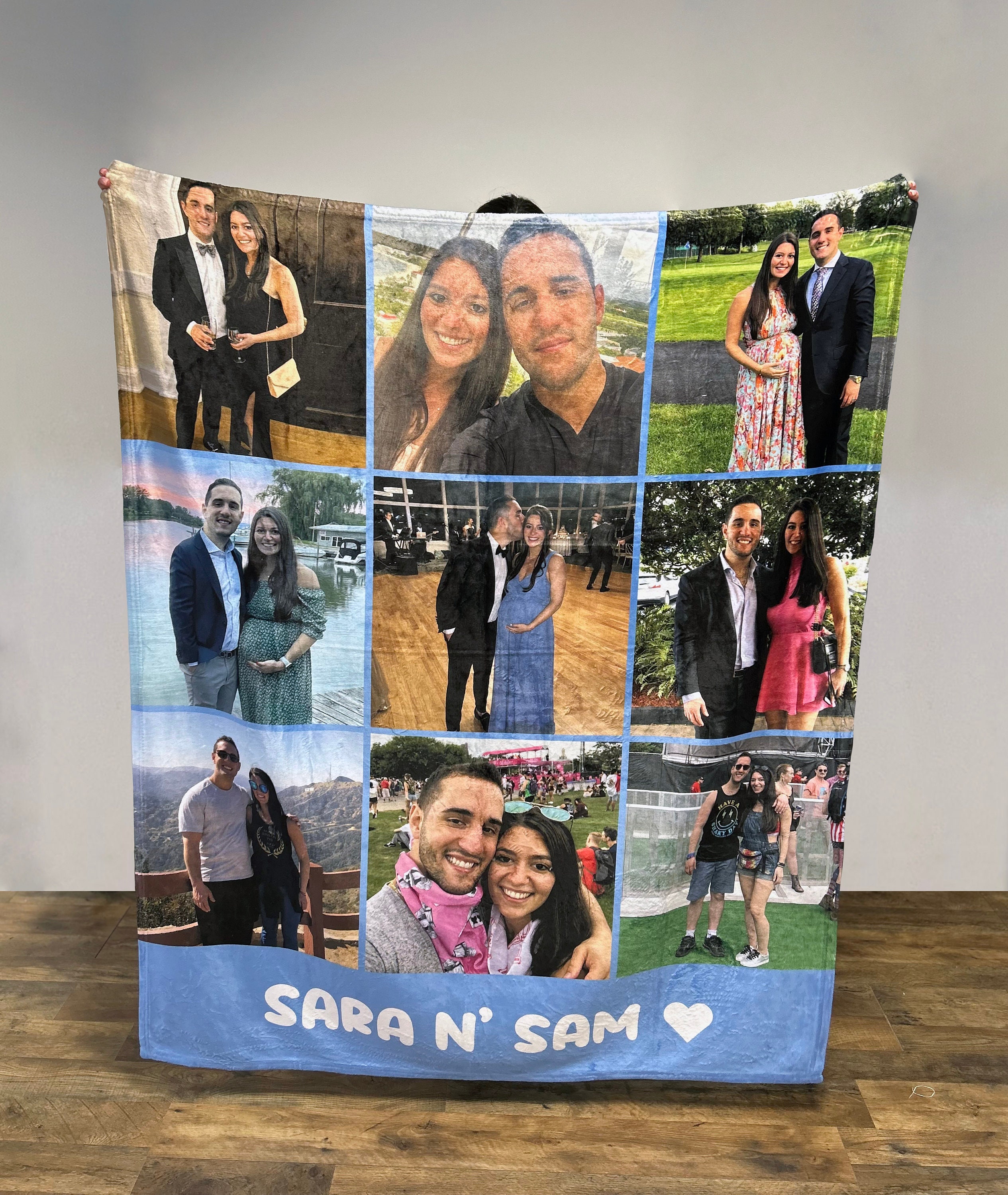 Personalized Photo Blanket, Photo Blanket with Text, Personalized Gift, Memorial Blanket, Anniversary Gift, Couples Gift