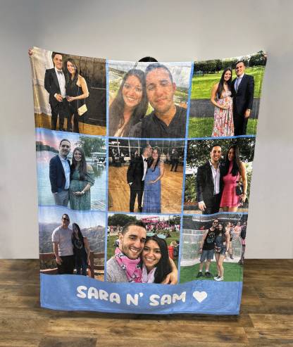 Personalized Photo Blanket, Photo Blanket with Text, Personalized Gift, Memorial Blanket, Anniversary Gift, Couples Gift