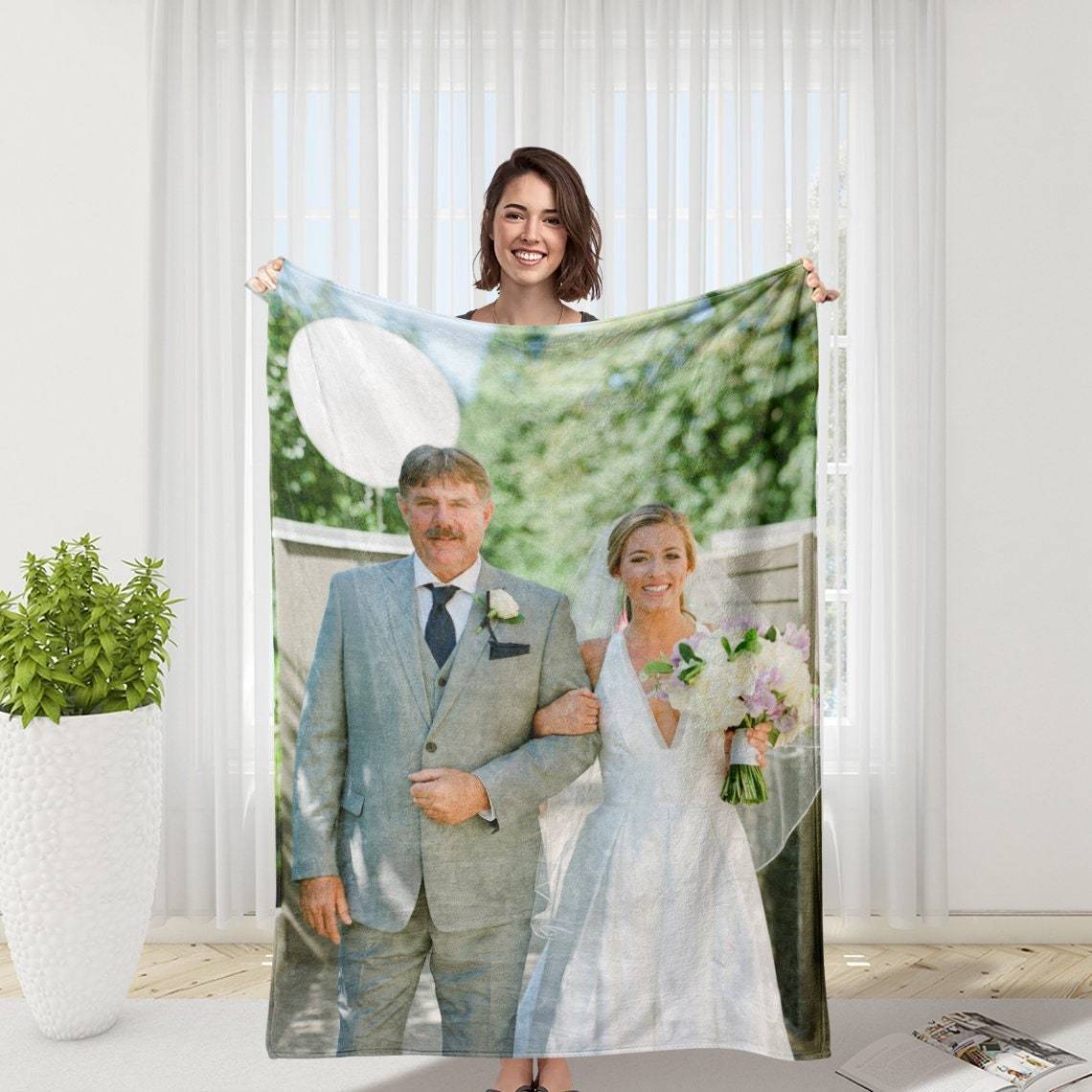 Personalized Photo Blanket Father of the Bride