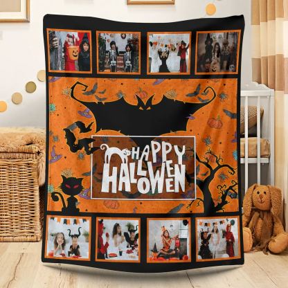 Halloween Custom 8 Photos Fleece Blanket