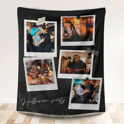 Custom 5 Photos Fleece Blankets  for Halloween