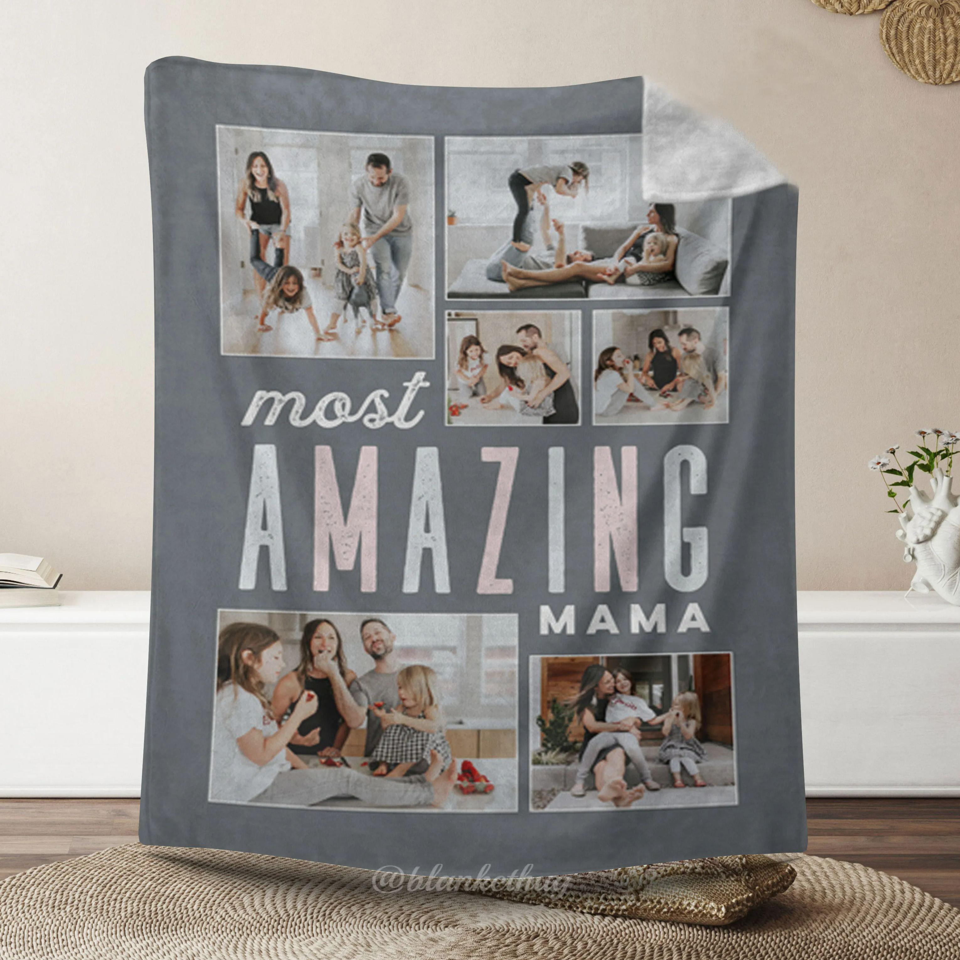 Most Amazing Mom 6 Photos Blanket