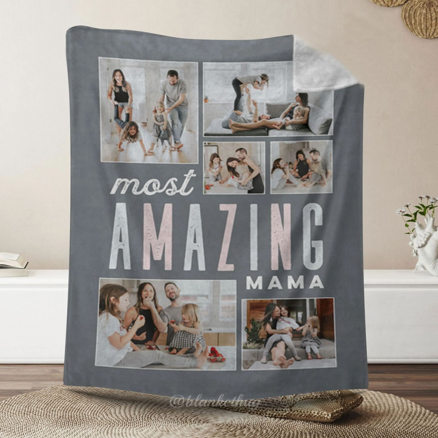 Most Amazing Mom 6 Photos Blanket