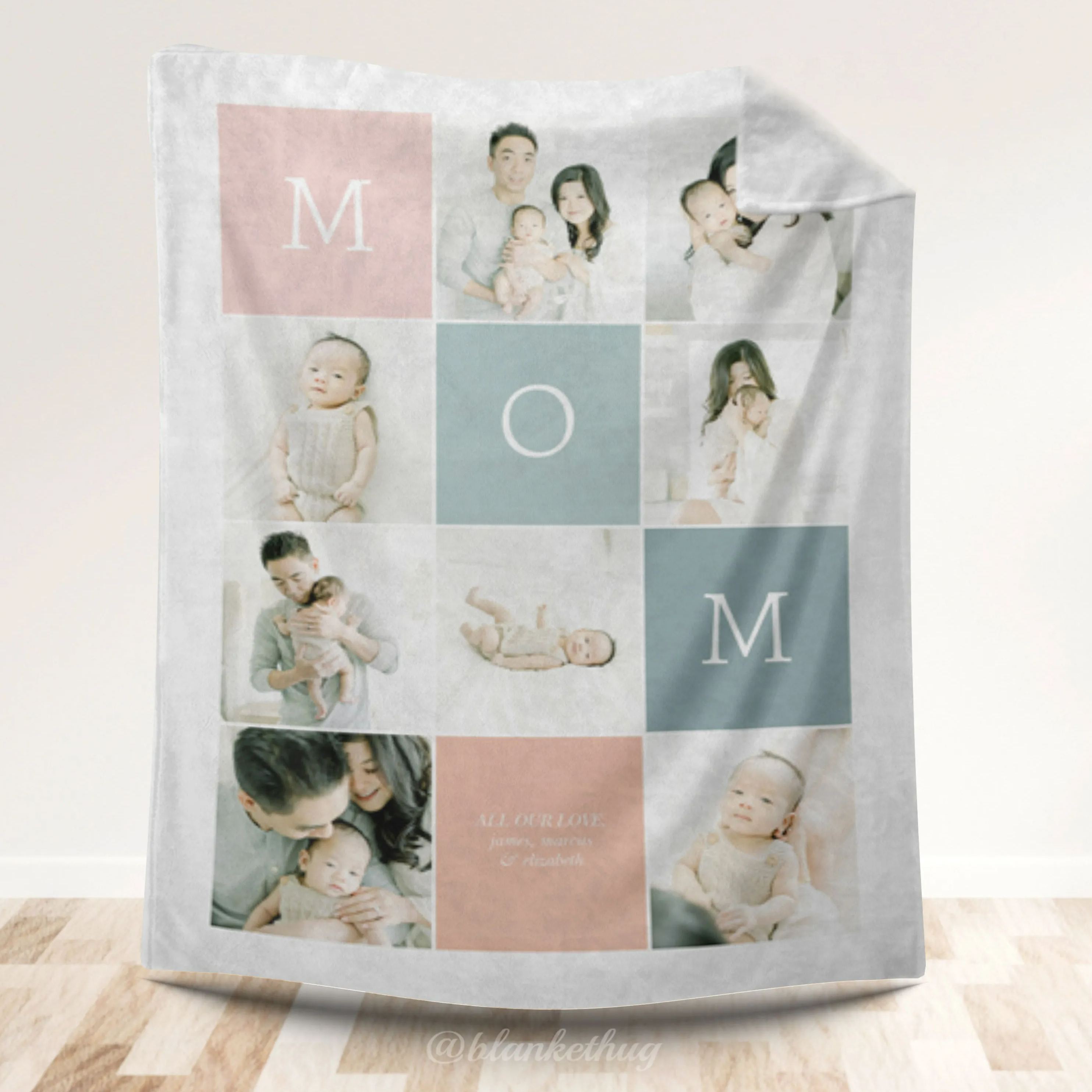 Mom All Our Love 8 Photos Blanket