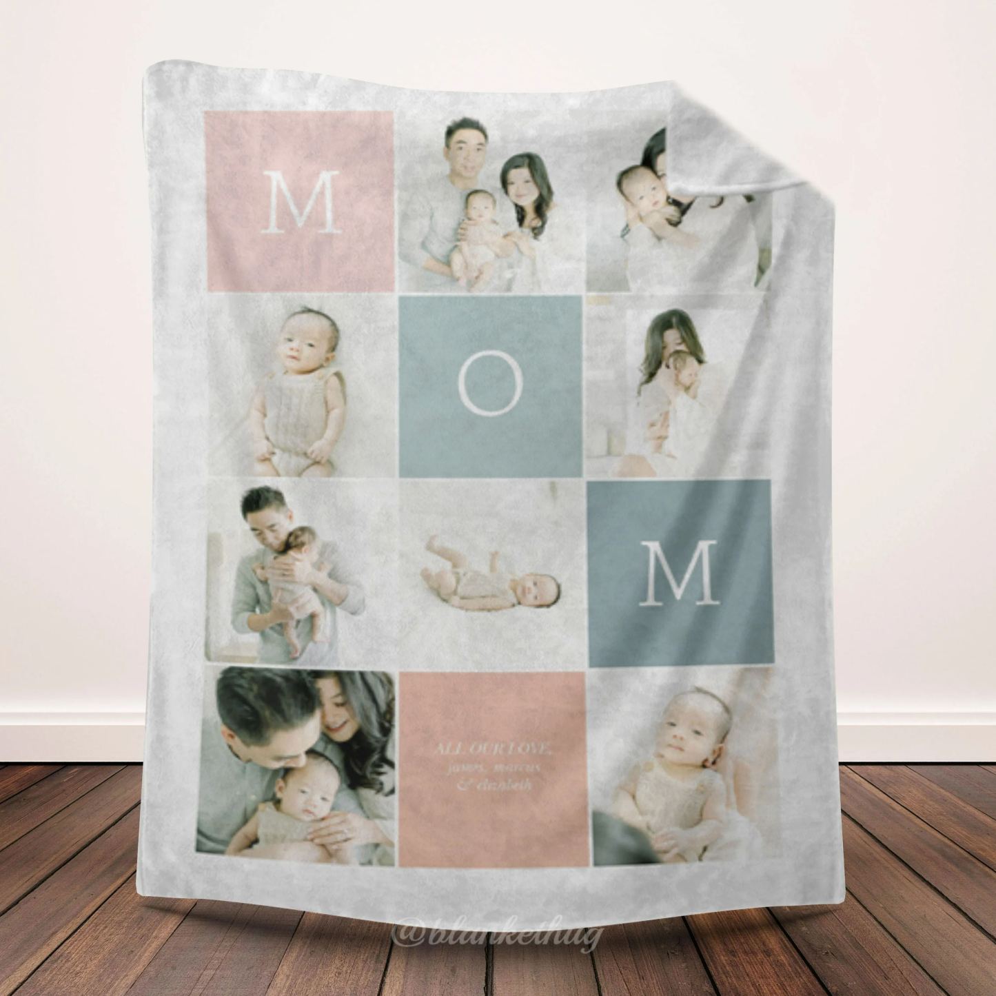 Mom All Our Love 8 Photos Blanket