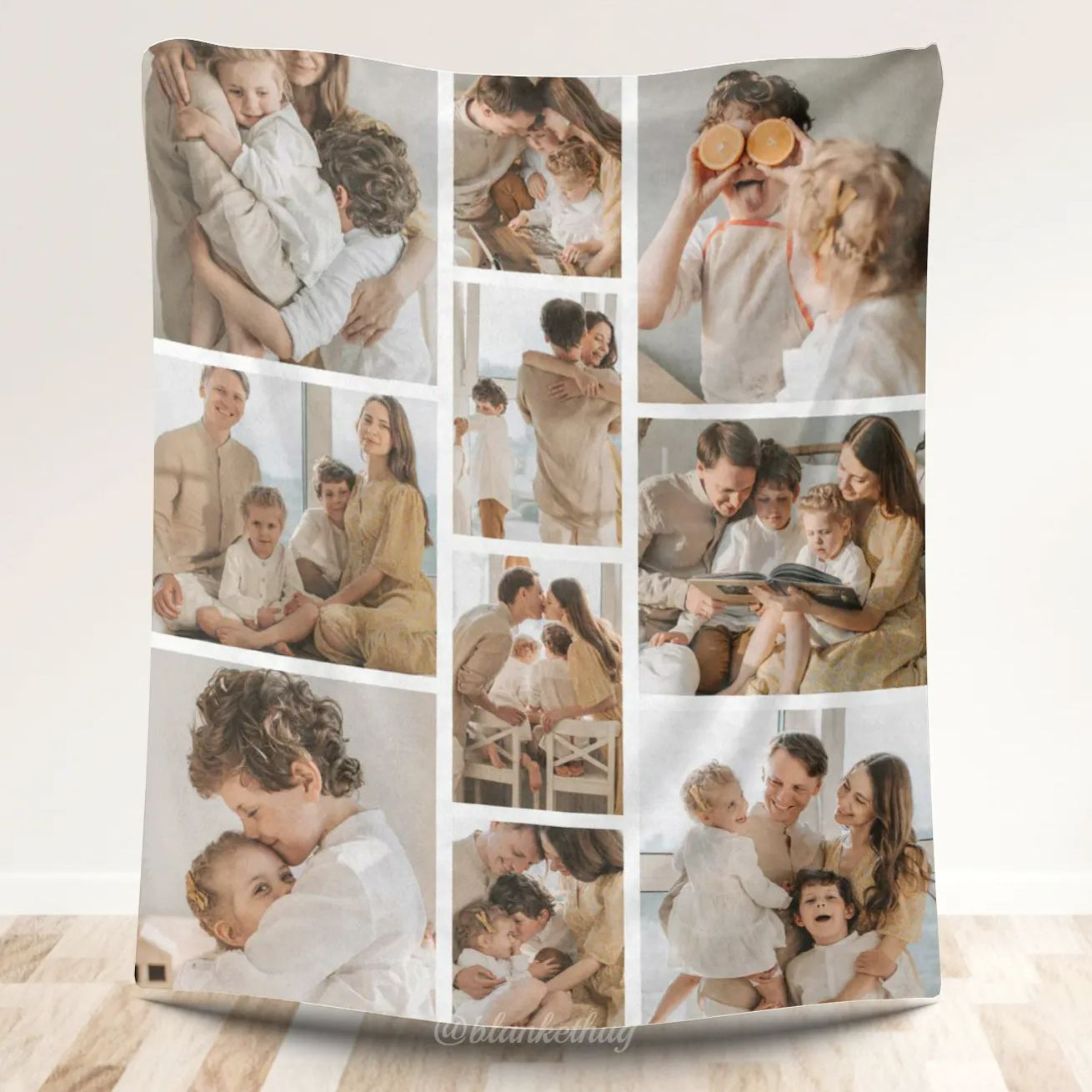 Personalized 10 Photos Family Fleece Blankets