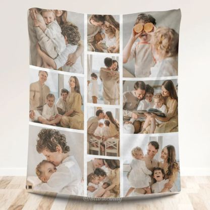 Personalized 10 Photos Family Fleece Blankets
