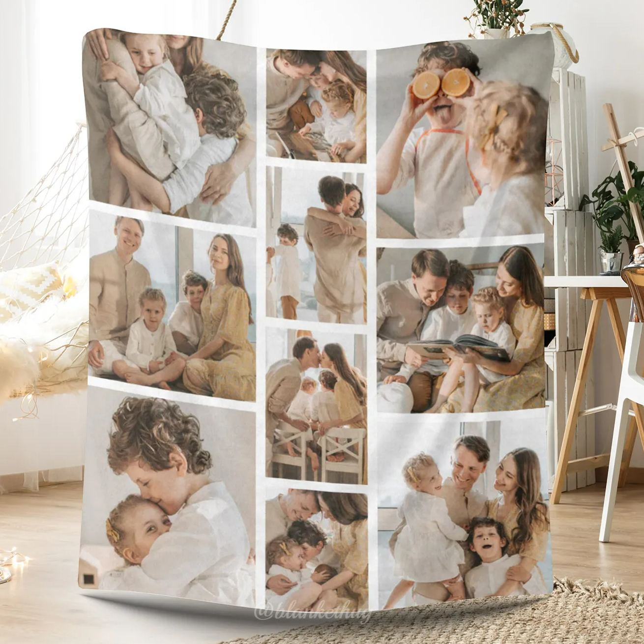 Personalized 10 Photos Family Fleece Blankets