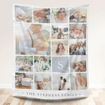 Personalized 16 Photos Fleece Blankets for Family
