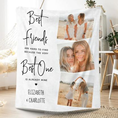 Personalized 3 Photos Best Friends Fleece Blankets 