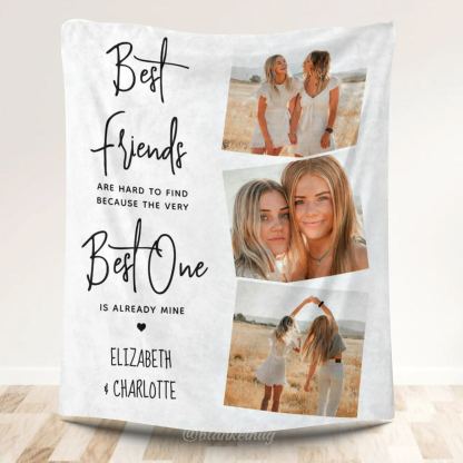 Personalized 3 Photos Best Friends Fleece Blankets 